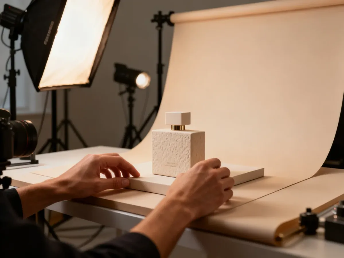 Aranżowana sesja fotografii reklamowej produktu w profesjonalnym studiu