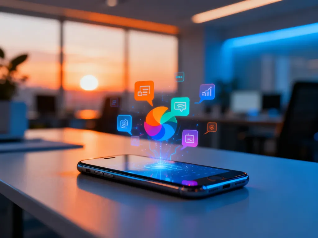 Nowoczesny smartfon z ikonami powiadomień symbolizujący cyfrową łączność i aktywność w mediach społecznościowych.
