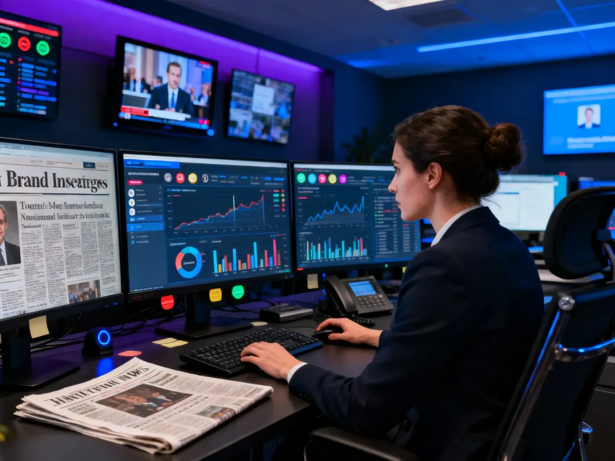 Analityk monitorujący wzmianki o marce w różnych mediach