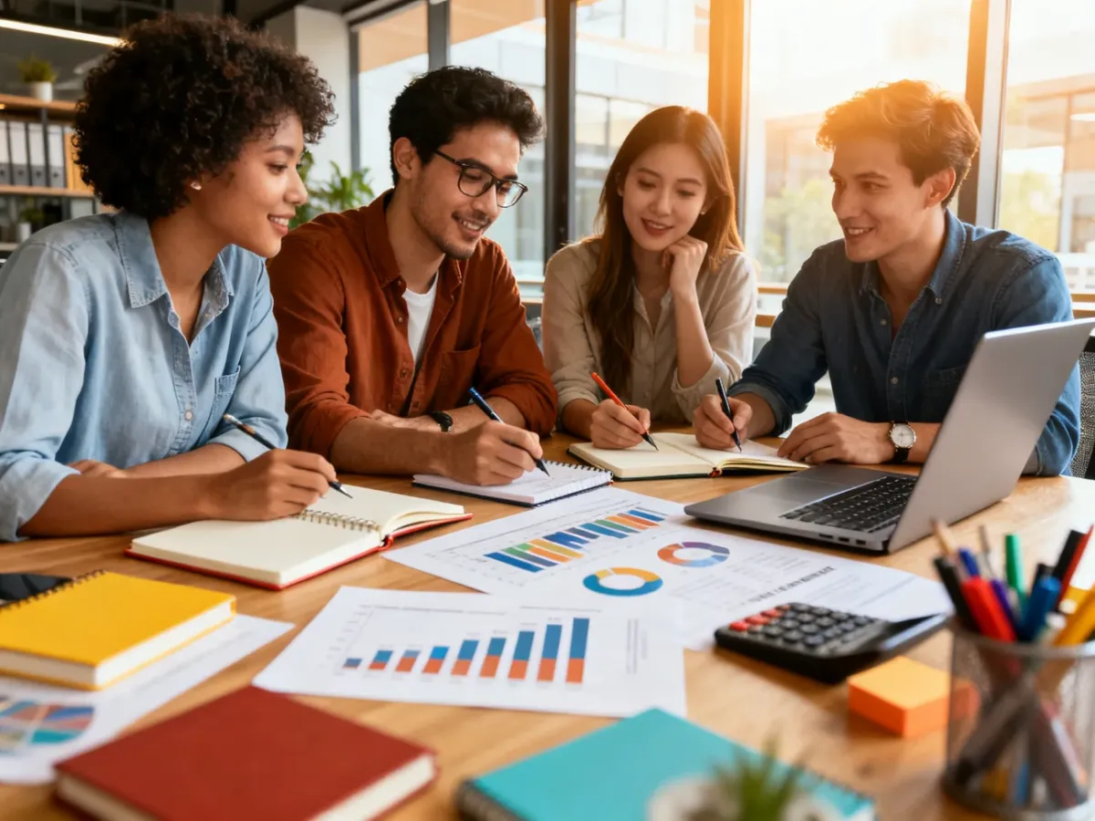 Zespół marketingowy planujący strategię marketingu treści